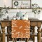 Orange Floral Fall Table Runner, Seasonal Autumn Kitchen Dining Table Decoration for Home Party Decor 13x48 Inch